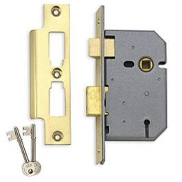 3 Lever Mortice Sash Lock - 102mm (4 Inch) Case Depth - Polished Brass ...