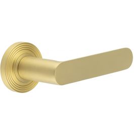 Flat Front Pattern Lever Handles With Reeded Round Rose - Suitable For ...