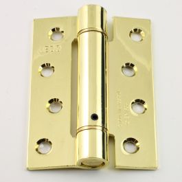 Self Closing Spring Loaded Hinges - 102mm x 76mm - Polished Brass ...