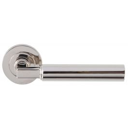 Tubular Lever Door Handles With Square Section Neck With Round Rose ...