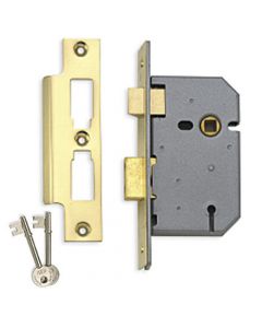 5 Lever Narrow Case Sash Lock - 50mm Case Depth (35mm Backset) - Satin ...