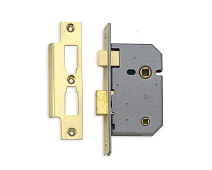 Mortice Bathroom Lock - 102mm (4 Inch) Deep - Polished Brass (Lacquered ...