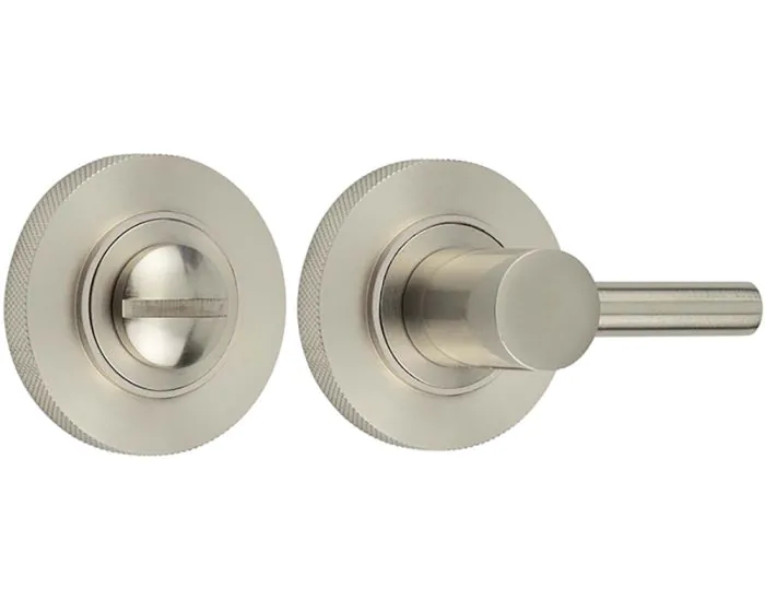 Accessible Bathroom Turn & Release With Knurled Round Rose - 53mm x 10mm - Satin  Nickel