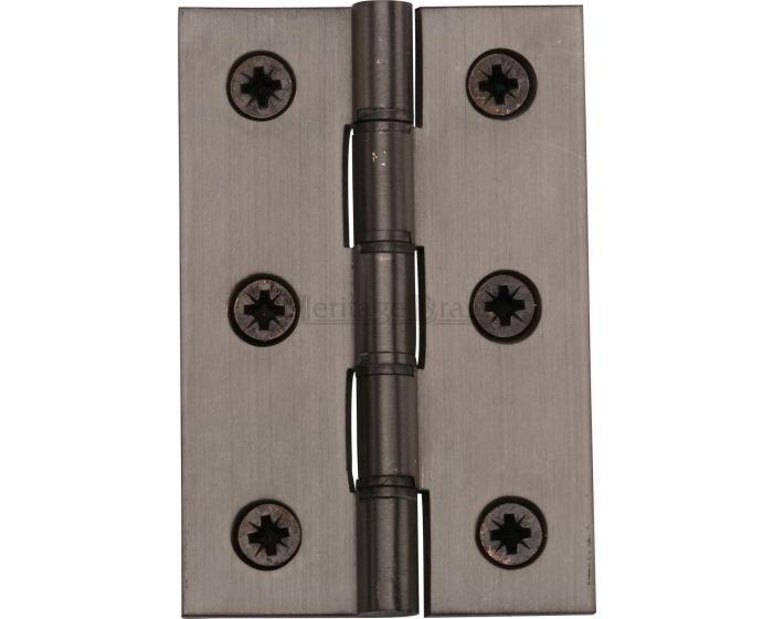 Traditional Double Phosphor Bronze Washered Hinges Screws Included 76mm X 50mm Matt Bronze 4796