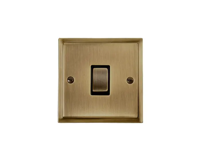 Flat Antique Brass Sockets and Switches from Socket Store