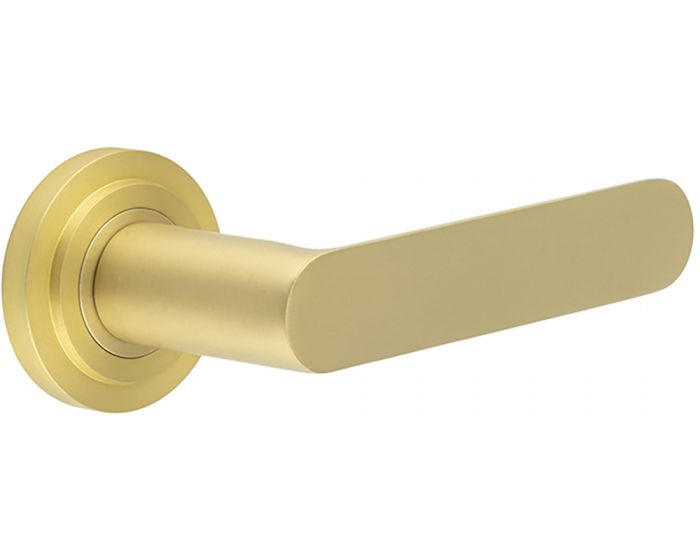 Flat Front Pattern Lever Handles With Stepped Round Rose - Suitable For ...