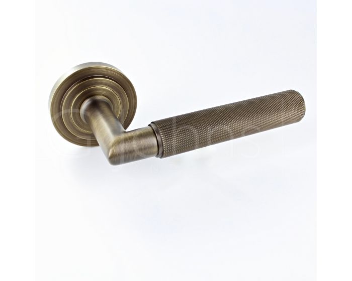 Knurled Pattern Lever Handles With Stepped Round Rose - Suitable For ...