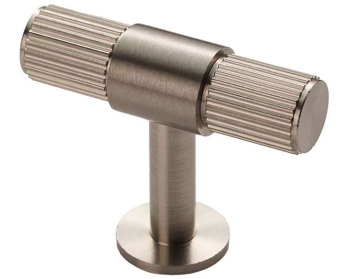 Line Knurled T-Bar Cabinet Knob - 50mm Length - Satin Nickel | G Johns ...