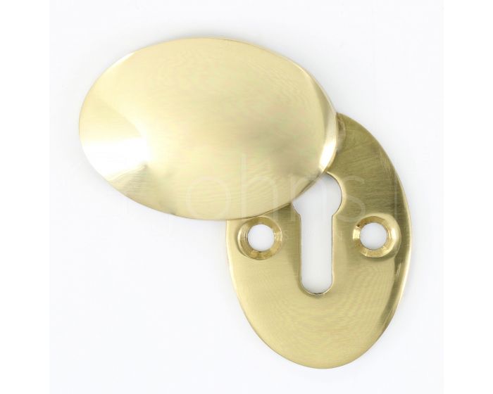 Oval Shape Covered Escutcheon - Polished Brass (Lacquered) | G Johns & Sons