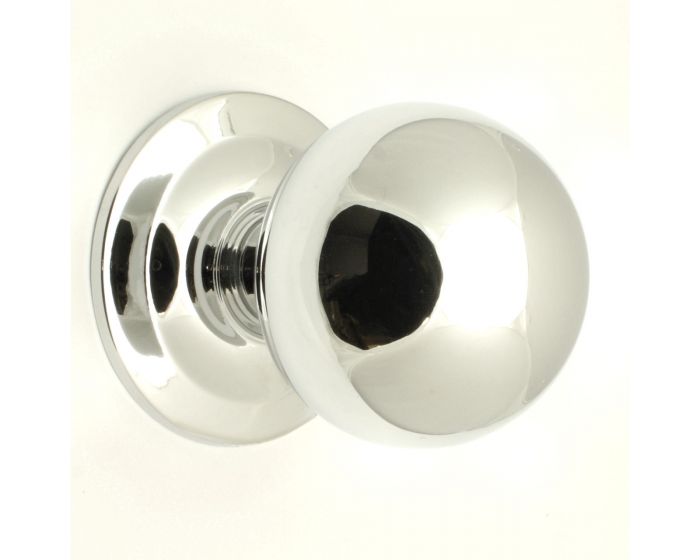 Modern Ball Shape Centre Front Door Knob Polished Chrome G Johns And Sons 4639