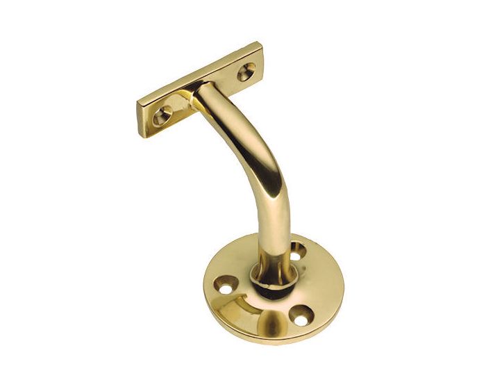 Traditional Design Handrail Bracket - 90mm Projection - Polished Brass ...