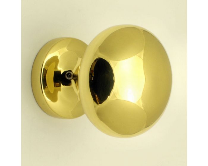 Modern Style Front Door Knob Polished Brass Lacquered G Johns And Sons 2553