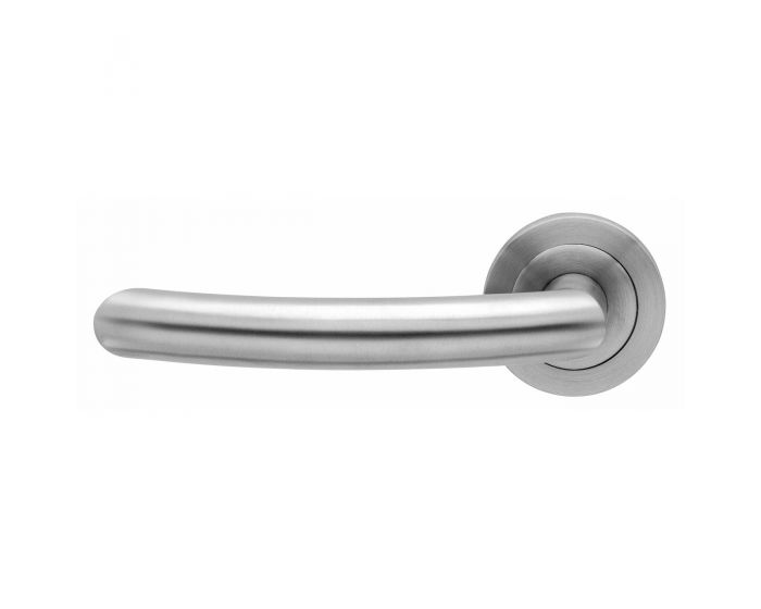 Sylt Round Rose Lever Handles - Satin Stainless Steel 