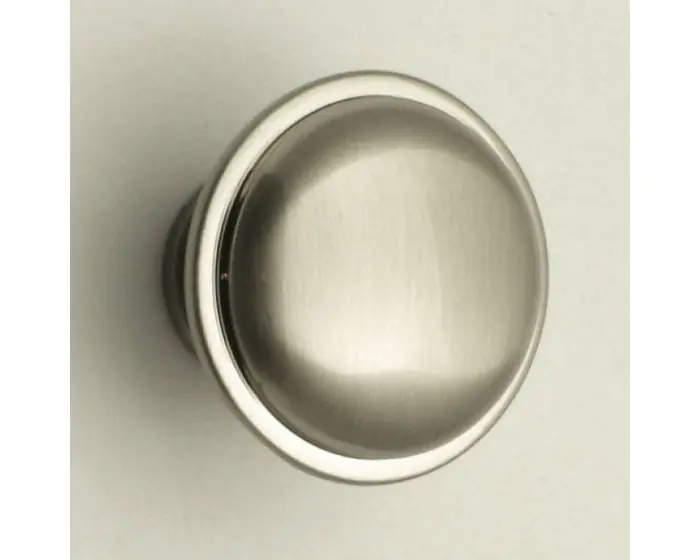 Shaker Style Single Step Pattern Cupboard Knob - Satin Nickel