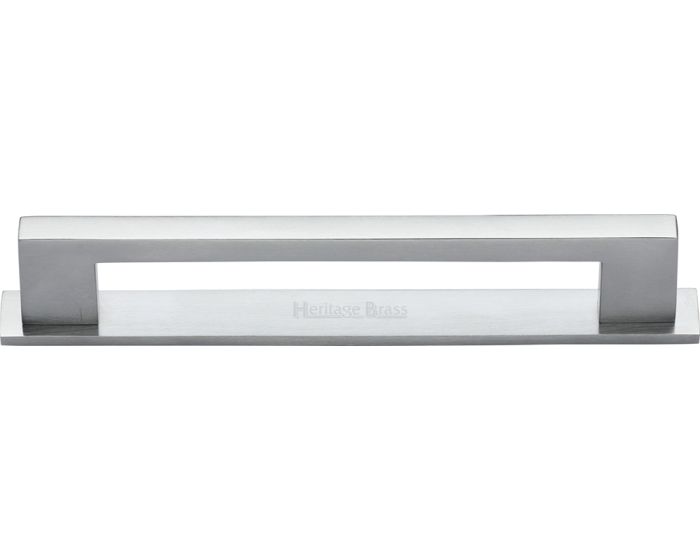 Slim Rectangular Shaped Cabinet Pull Handle with Backplate - Available ...