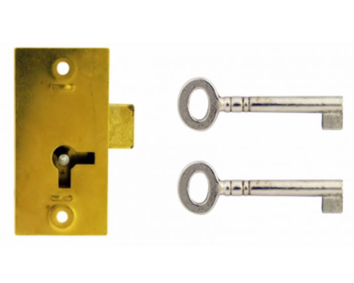 Traditional 1 Lever Straight Cupboard Lock With Key - Brass | G Johns ...