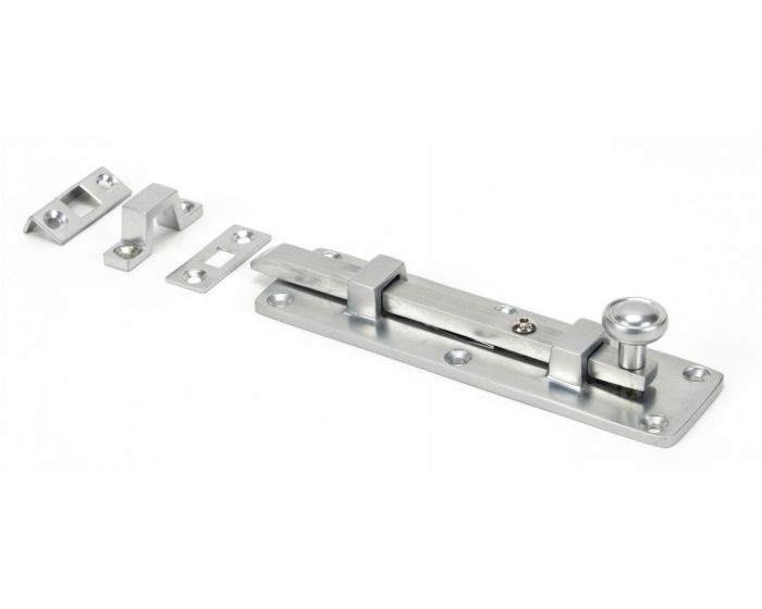 Traditional Pattern Straight Design Universal Door Bolt - Satin Chrome ...