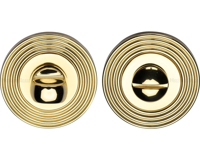 Turn And Release On Reeded Round Rose Polished Brass Lacquered G Johns And Sons 2277