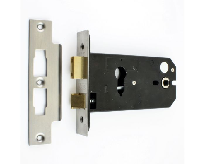 Horizontal Euro Profile Mortice Sash Lock - 152mm Case Depth - Satin ...