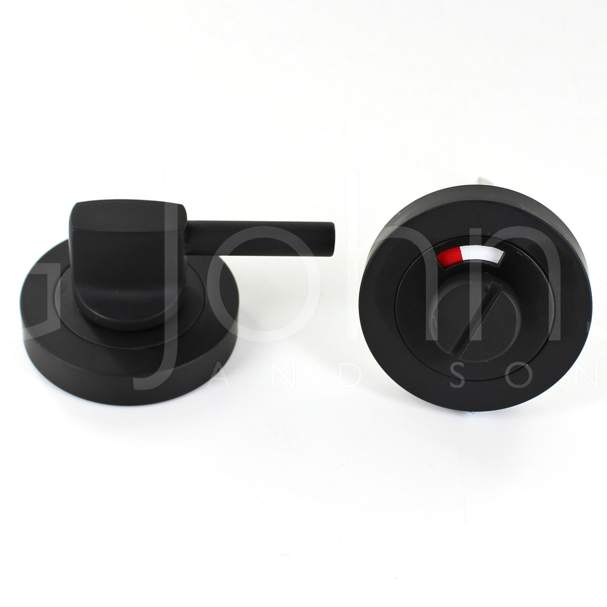 Disabled Toilet Lock Set Turn & Release Indicator 10mm - Black Finish