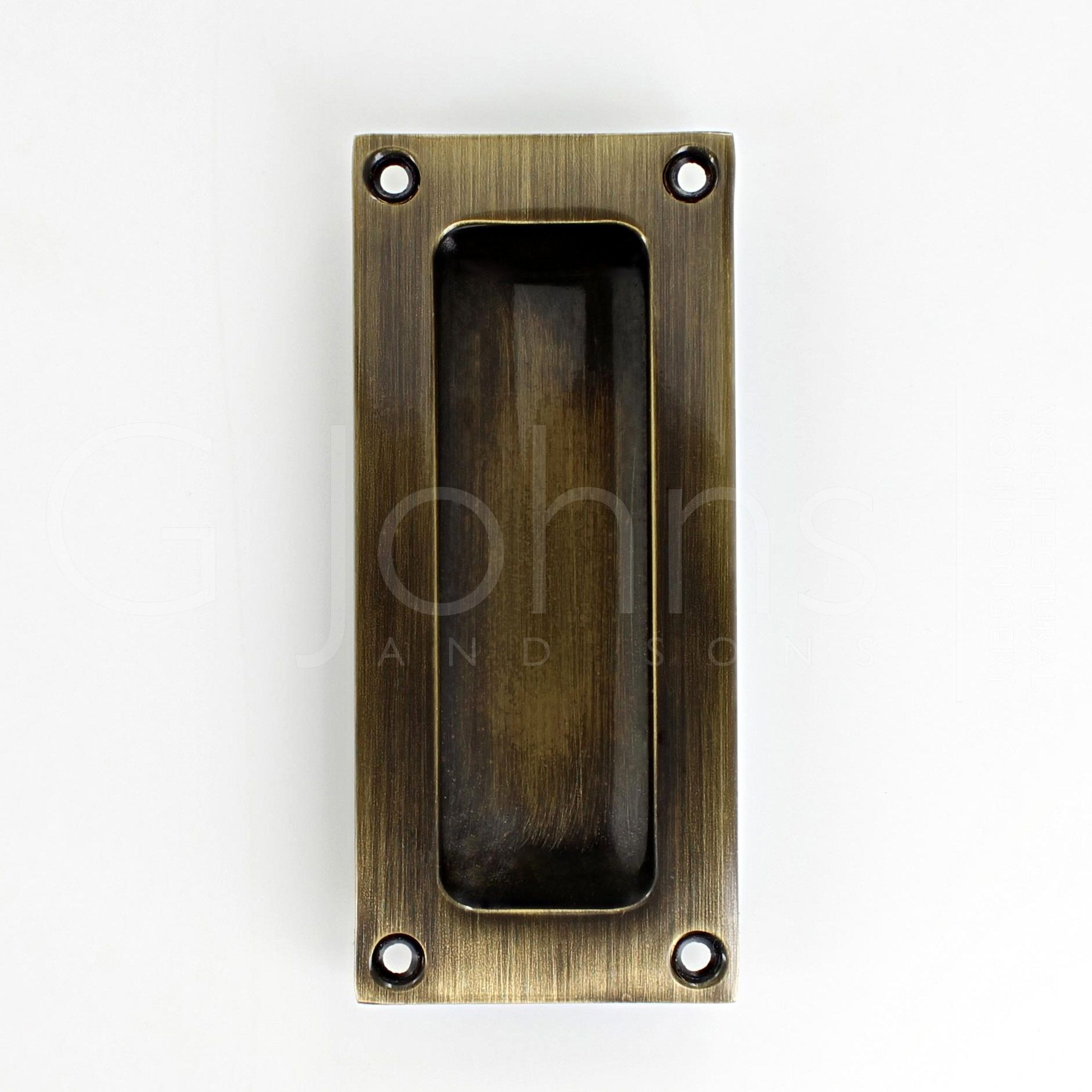 Solid Brass, Antique Brass Finish, Pocket Door Combination Pull