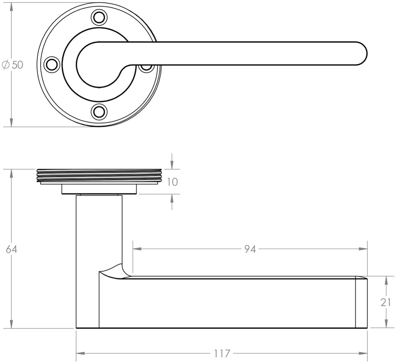 Blade Pattern Lever Handle On A Large Rectangular Backplate - Dark ...