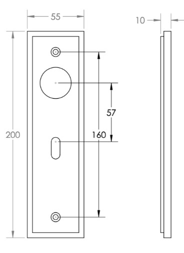 Wedge Pattern Lever Handle On A Large Rectangular Backplate - Antique ...