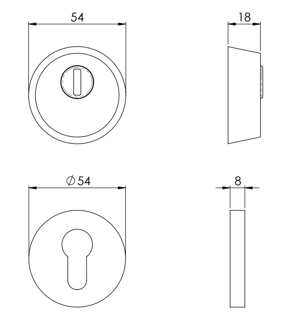 2 Star Euro Profile Security Escutcheon Set - For External & Security ...