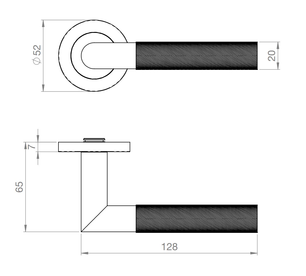 Knurled Design Lever Door Handles On Round Rose - Suitable For Use On ...