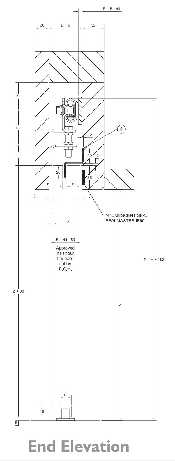 Surface / Wall Mounted FD30 Fire Rated Sliding Door Track System - With ...